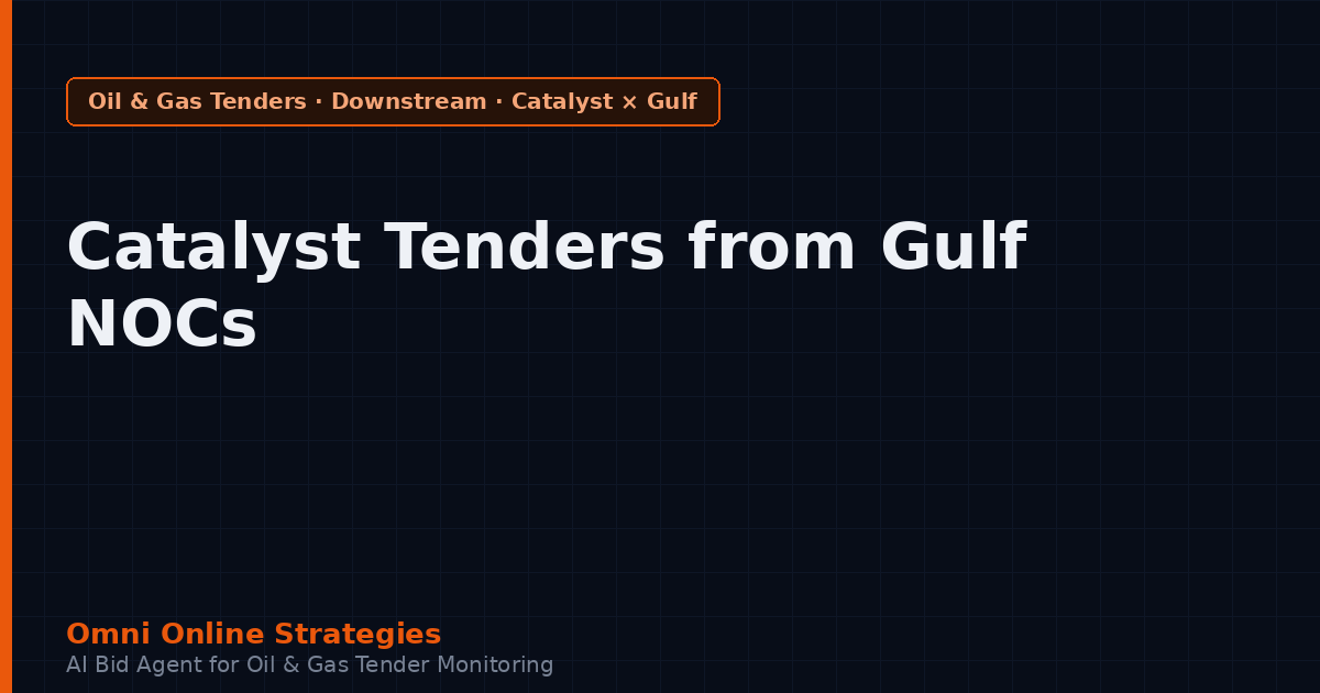 Refinery Catalyst Tenders from Gulf National Oil Companies
