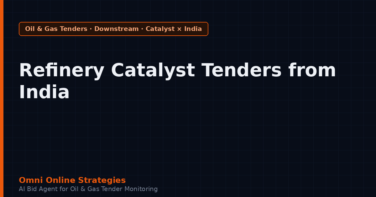 Refinery Catalyst Tenders from India State Refiners