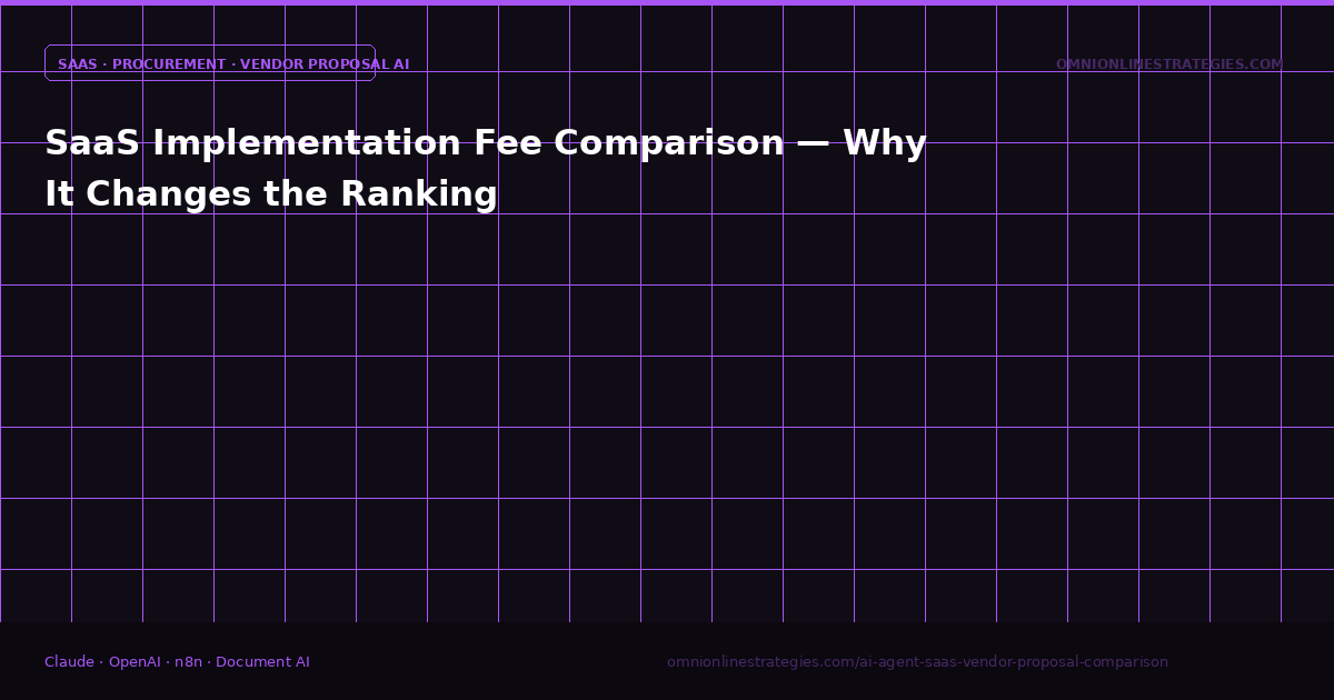 SaaS Implementation Fee Comparison — Why It Changes the Ranking