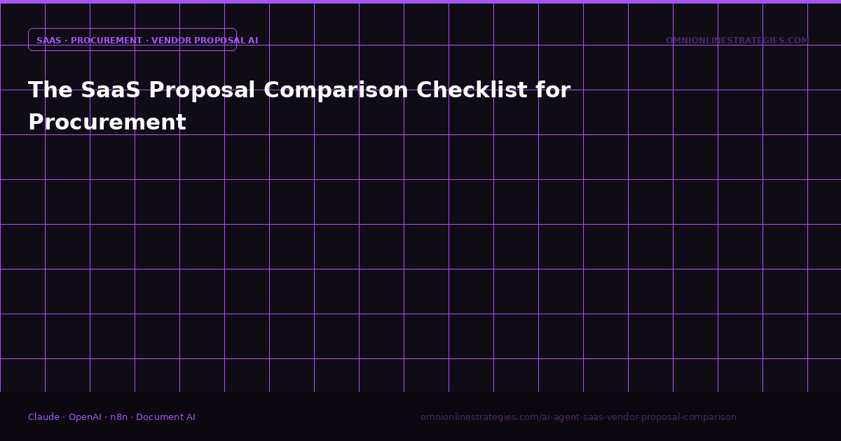 The SaaS Proposal Comparison Checklist for Procurement
