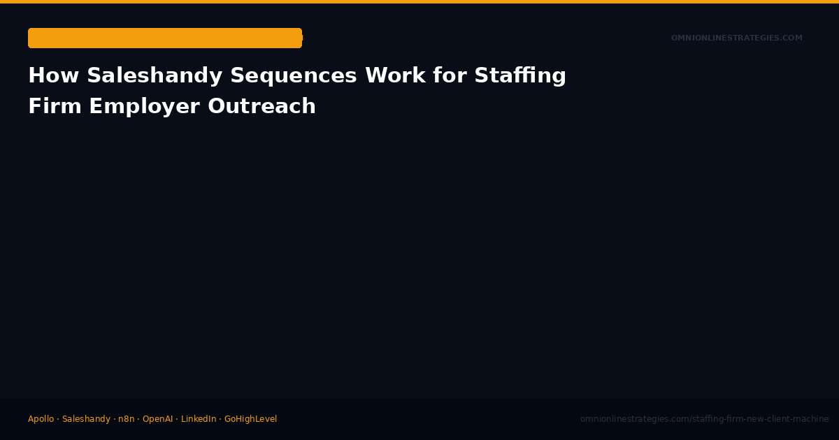 How Saleshandy Sequences Work for Staffing Firm Employer Outreach