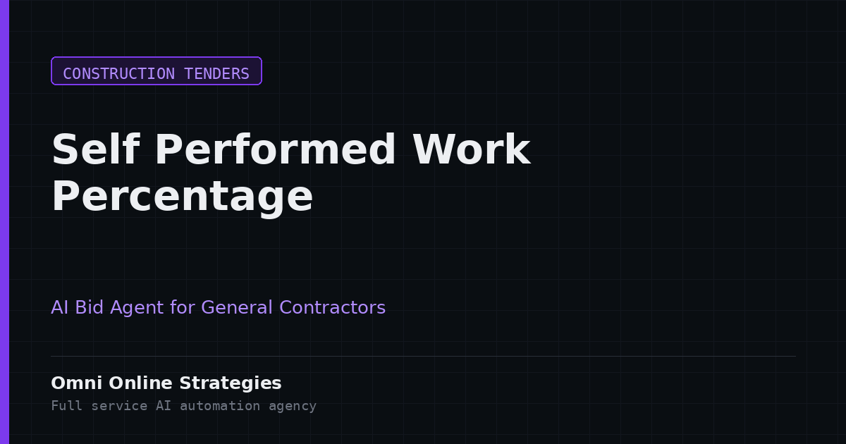 Self Performed Work Percentage Detection for General Contractor Primes, Run by an AI Bid Agent