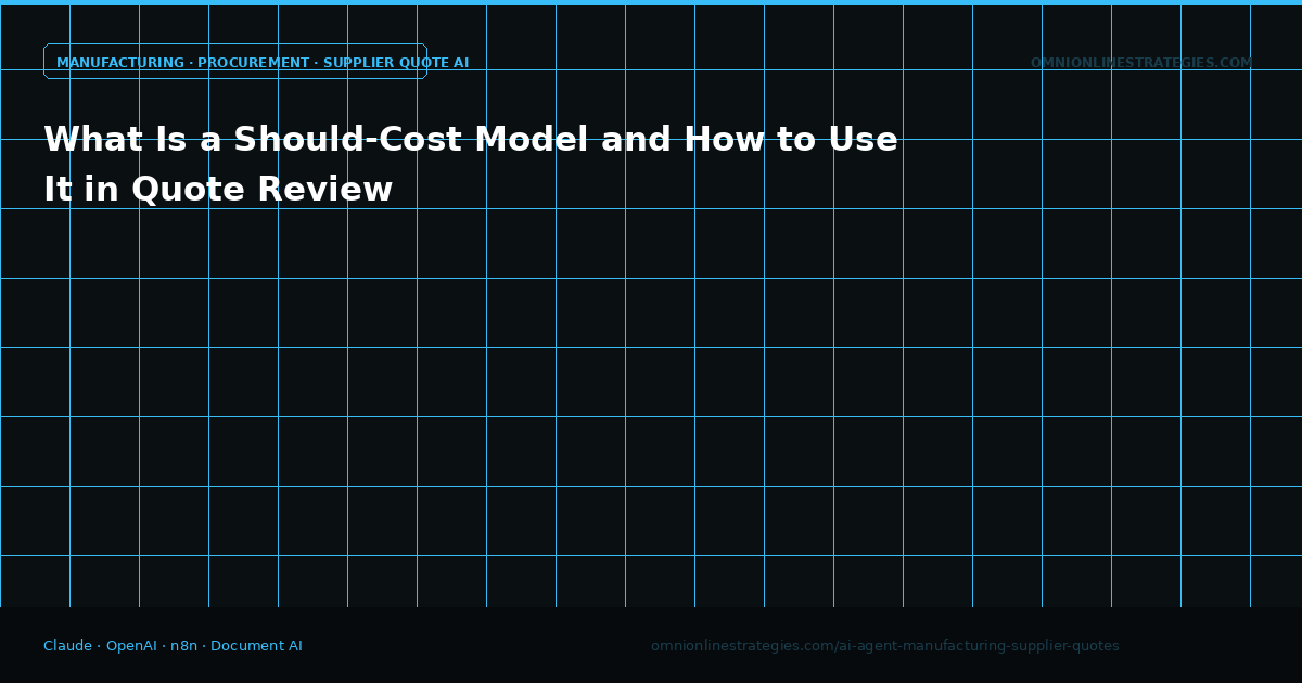 What Is a Should-Cost Model and How to Use It in Quote Review