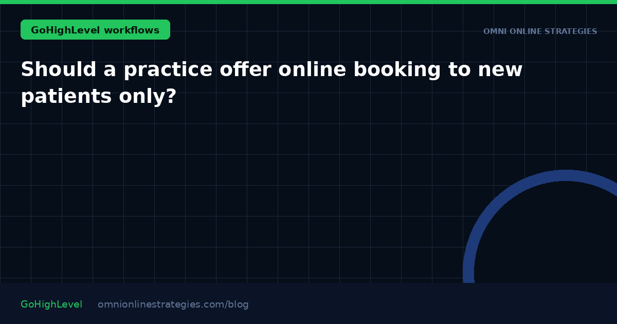 Should a practice offer online booking to new patients only?