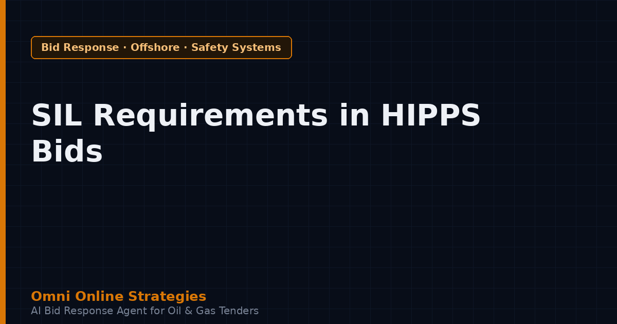 SIL and Safety Integrity Requirements in HIPPS and ESD Tenders