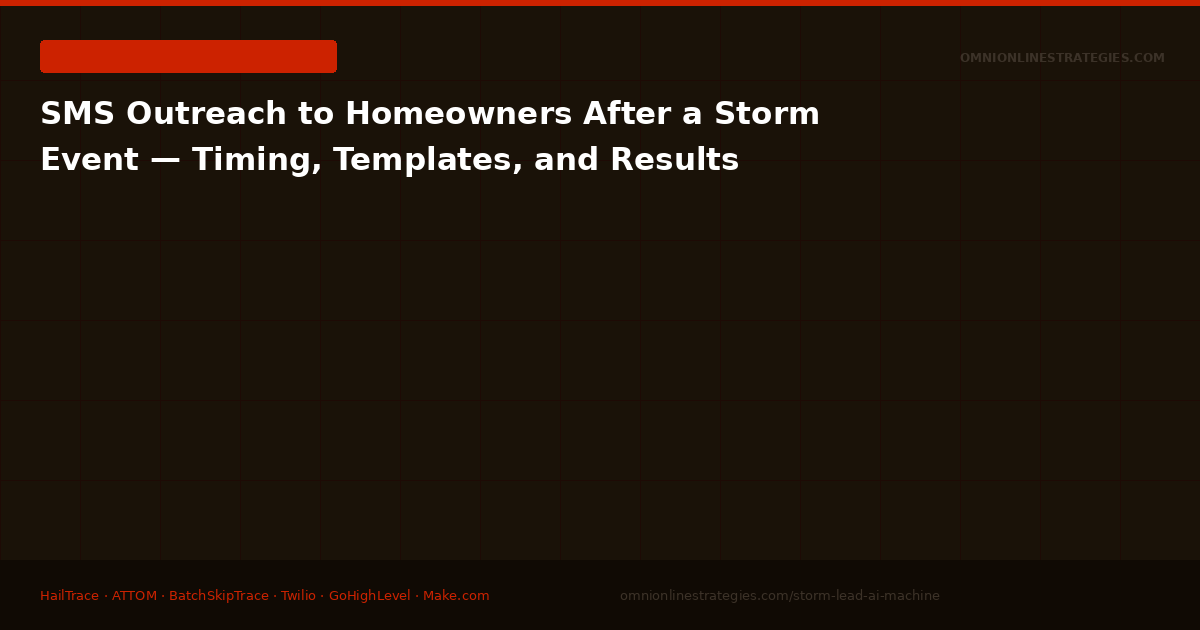 SMS Outreach After a Storm Event — Timing, Templates, and Reply Rates