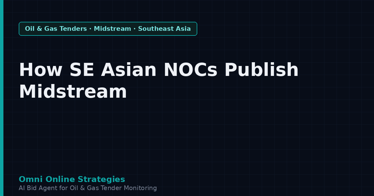 How Southeast Asian National Oil Companies Publish Midstream Equipment Tenders