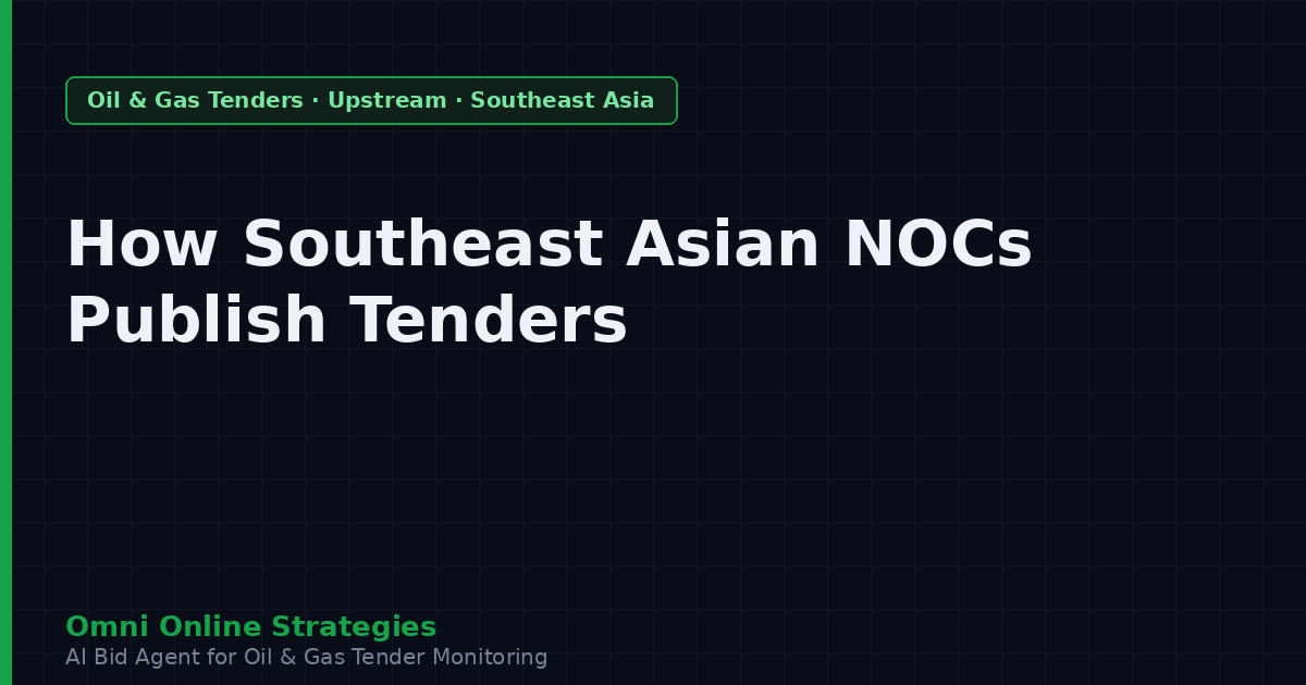 How Southeast Asian National Oil Companies Publish Upstream Equipment Tenders