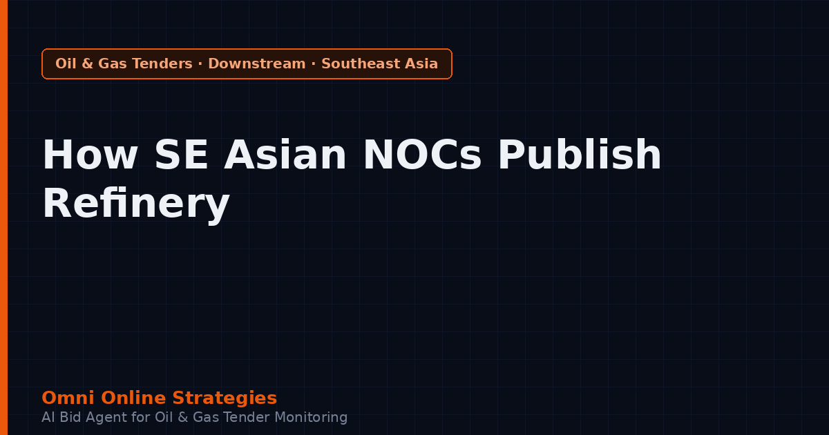 How Southeast Asian National Oil Companies Publish Refinery Equipment Tenders