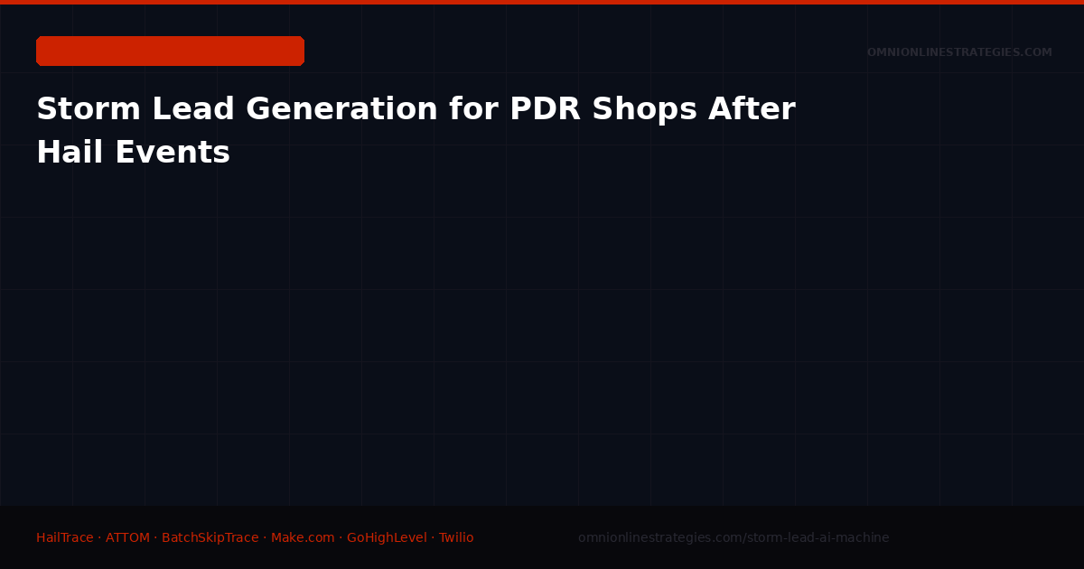 Storm Lead Generation for PDR Shops After Hail Events
