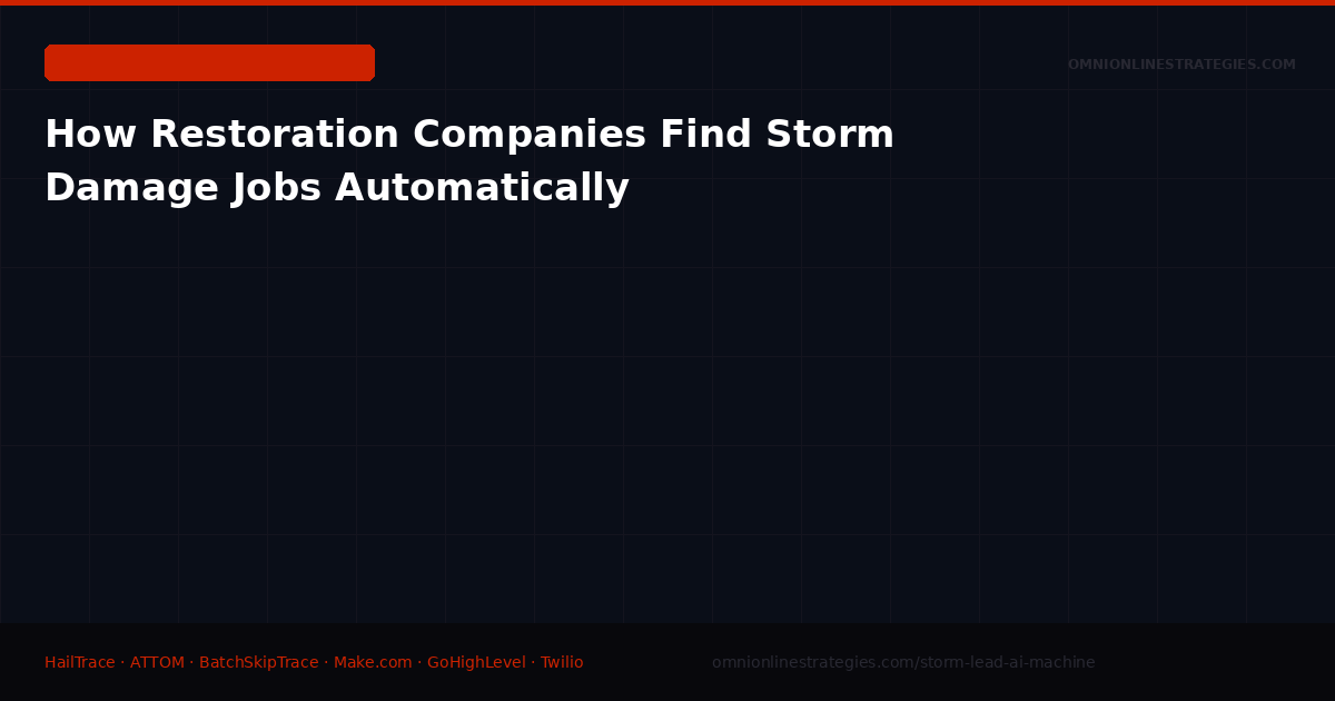 How Restoration Companies Find Storm Damage Jobs Automatically