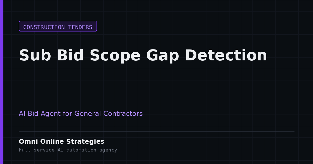 Sub Bid Scope Gap Detection for General Contractors, Run by an AI Bid Agent