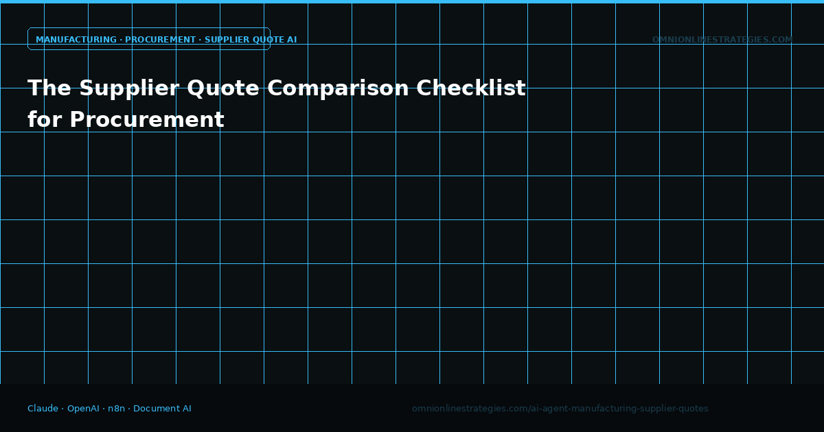 The Supplier Quote Comparison Checklist for Procurement