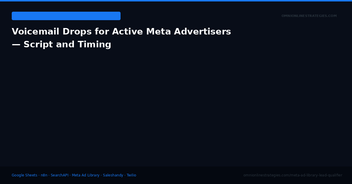 Voicemail Drops for Active Meta Advertisers — Script and Timing