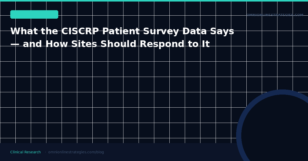What the CISCRP Patient Survey Data Says — and How Sites Should Respond to It