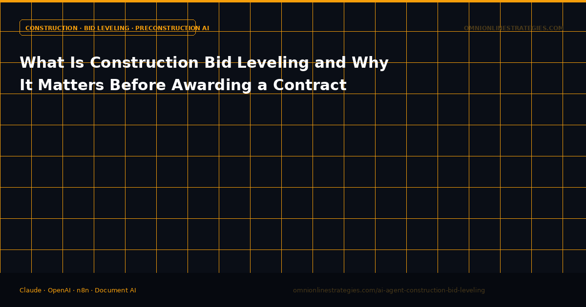 What Is Construction Bid Leveling and Why It Matters Before Awarding a Contract
