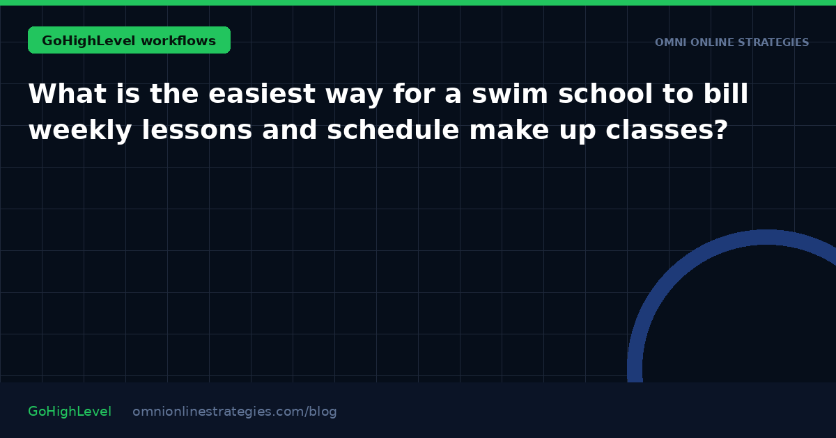 What is the easiest way for a swim school to bill weekly lessons and schedule make up classes?
