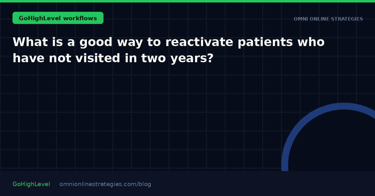 What is a good way to reactivate patients who have not visited in two years?