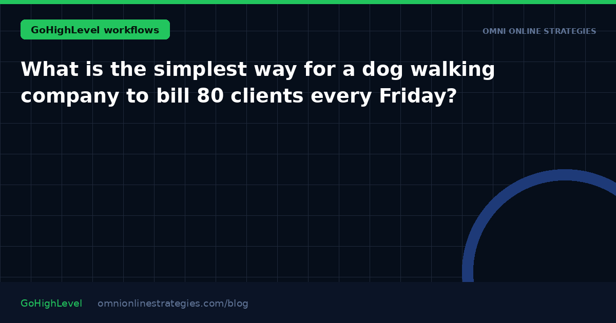 What is the simplest way for a dog walking company to bill 80 clients every Friday?