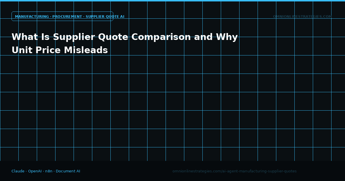 What Is Supplier Quote Comparison and Why Unit Price Misleads