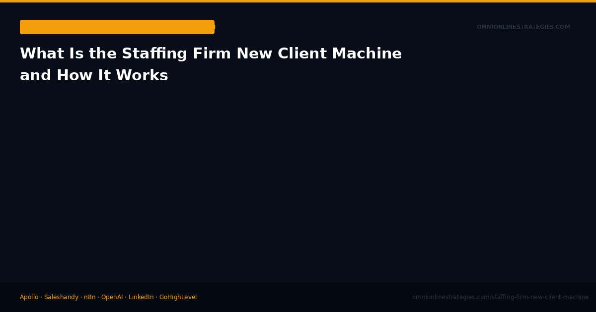 What Is the Staffing Firm New Client Machine and How It Works