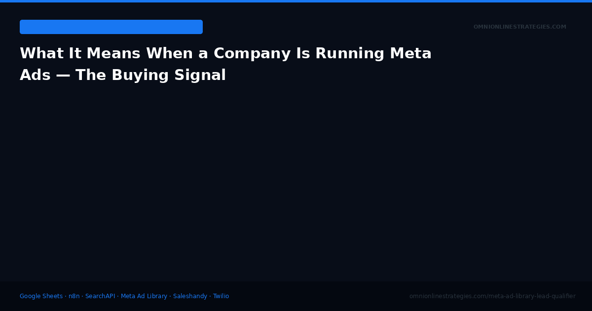 What It Means When a Company Is Running Meta Ads — The B2B Buying Signal