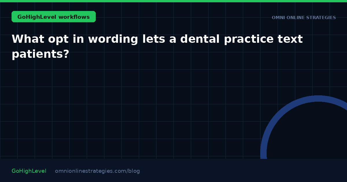 What opt in wording lets a dental practice text patients?