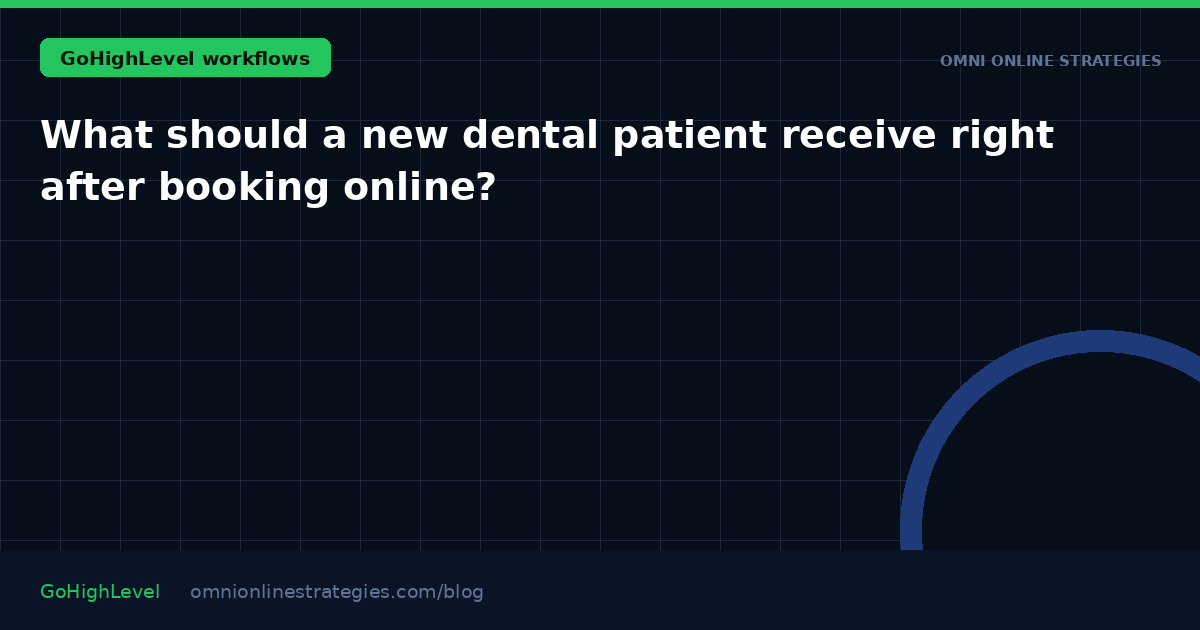 What should a new dental patient receive right after booking online?