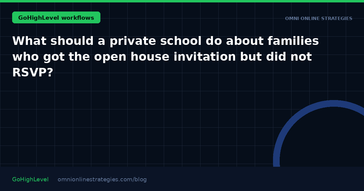 What should a private school do about families who got the open house invitation but did not RSVP?