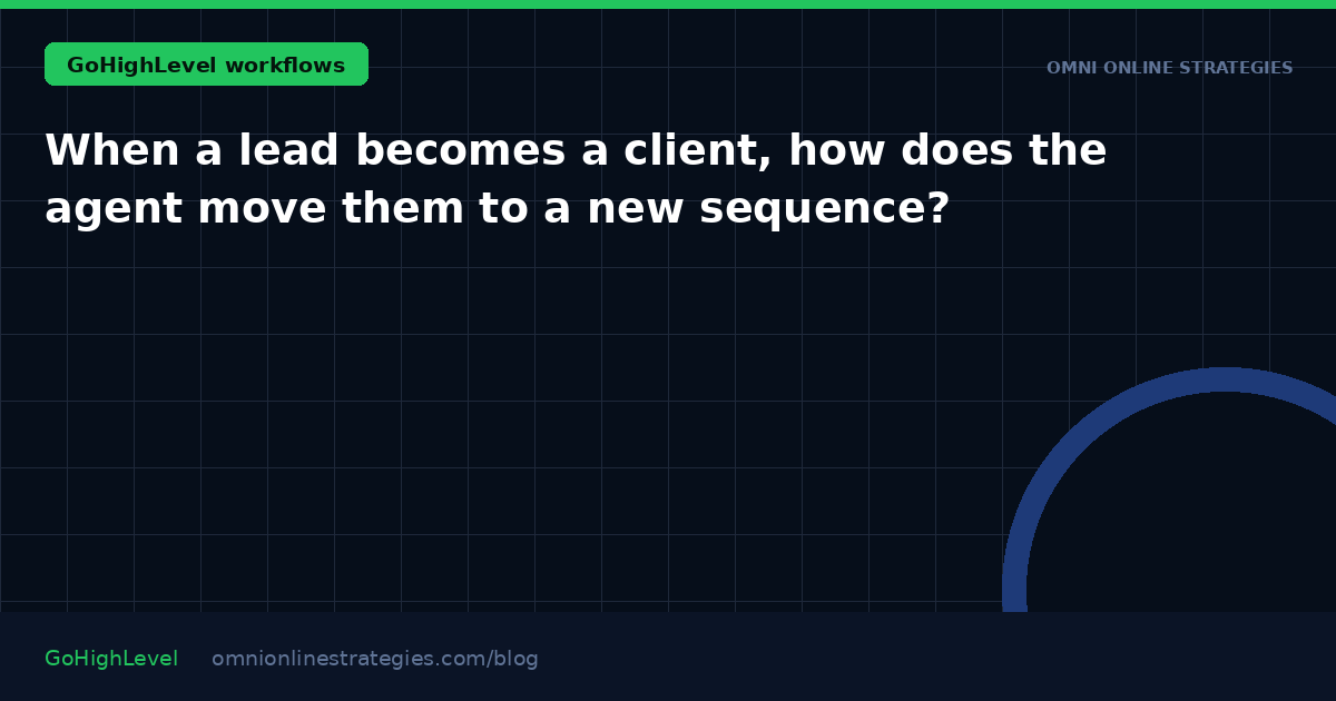 When a lead becomes a client, how does the agent move them to a new sequence?