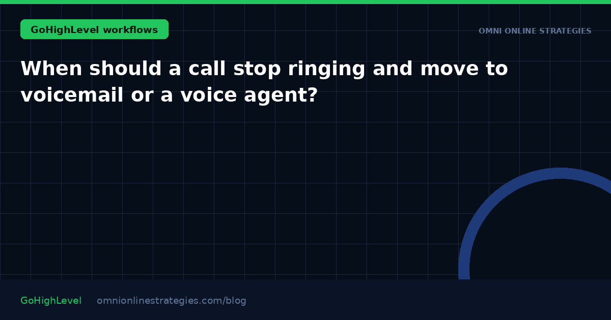 When should a call stop ringing and move to voicemail or a voice agent?