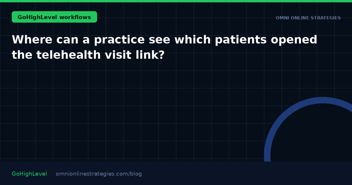 Where can a practice see which patients opened the telehealth visit link?