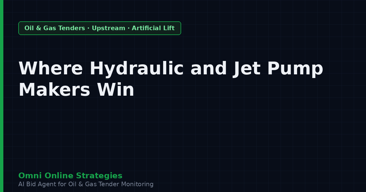Where Hydraulic and Jet Pump Makers Win Oil and Gas Contracts