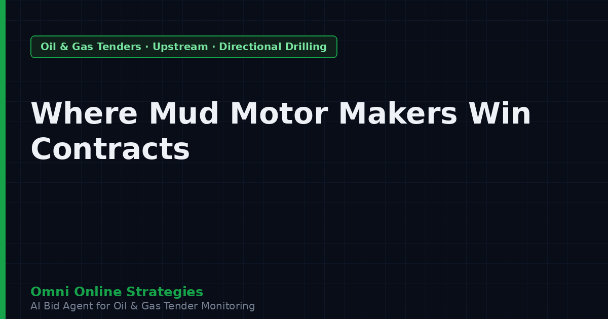 Where Mud Motor and Directional Drilling Tool Makers Win Oil and Gas Contracts