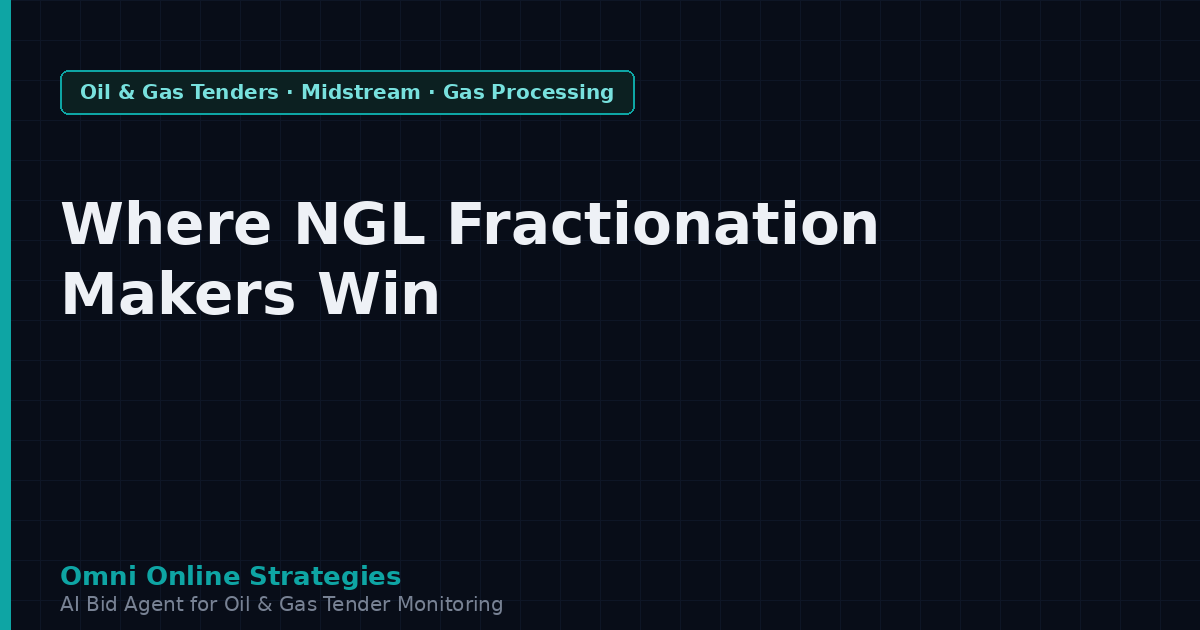 Where NGL Fractionation Equipment Makers Win Midstream Contracts