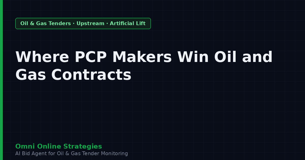 Where Progressive Cavity Pump Makers Win Oil and Gas Contracts