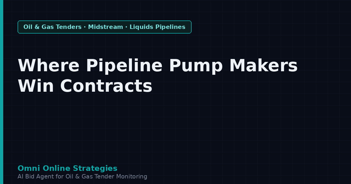 Where Pipeline Pump Makers Win Crude and Products Contracts