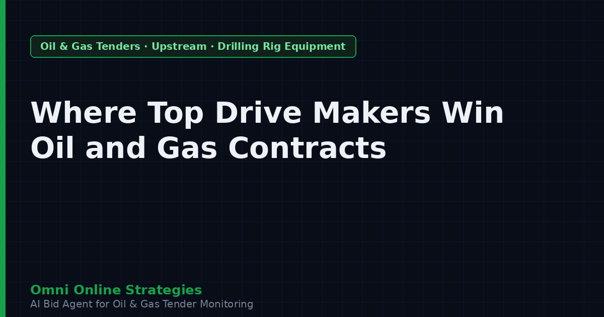 Where Top Drive Makers Win Oil and Gas Contracts