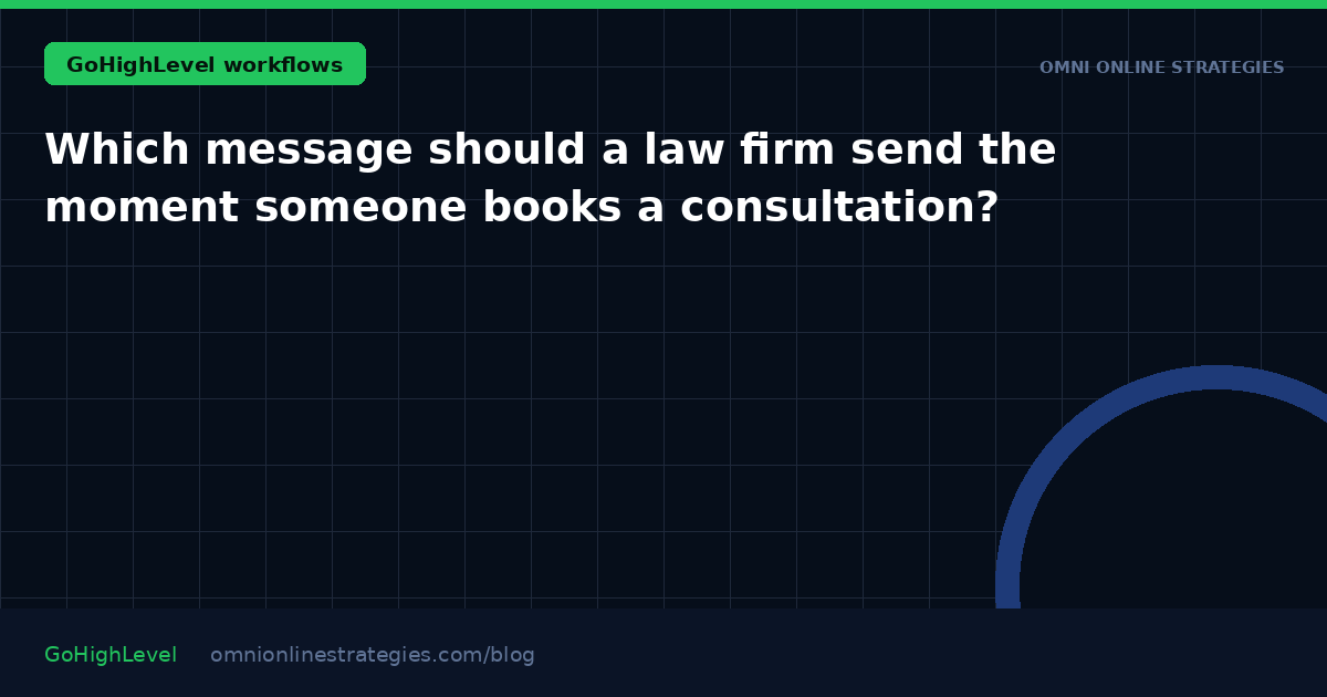 Which message should a law firm send the moment someone books a consultation?