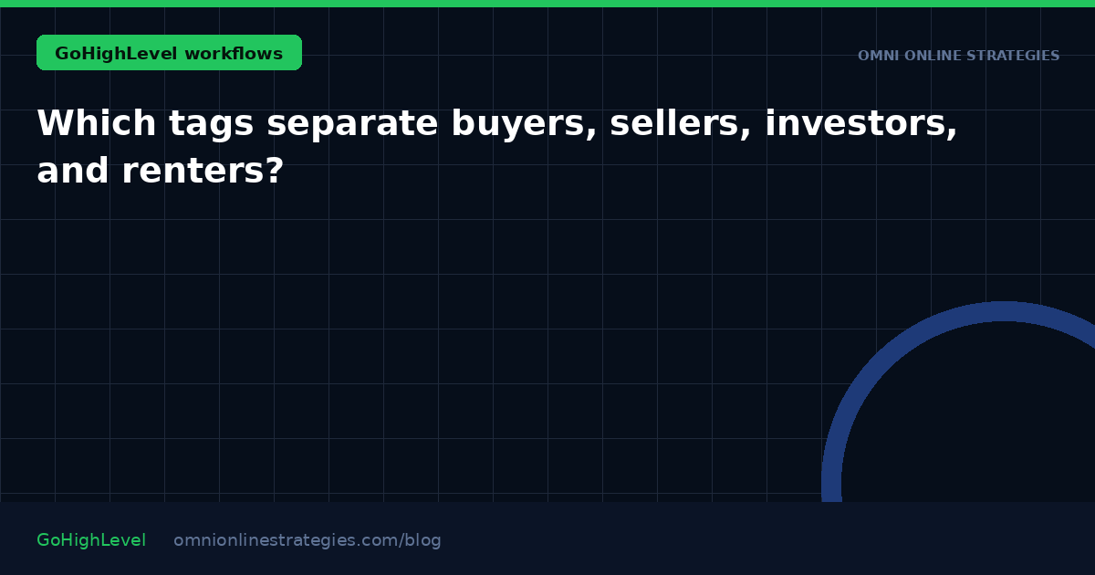 Which tags separate buyers, sellers, investors, and renters?