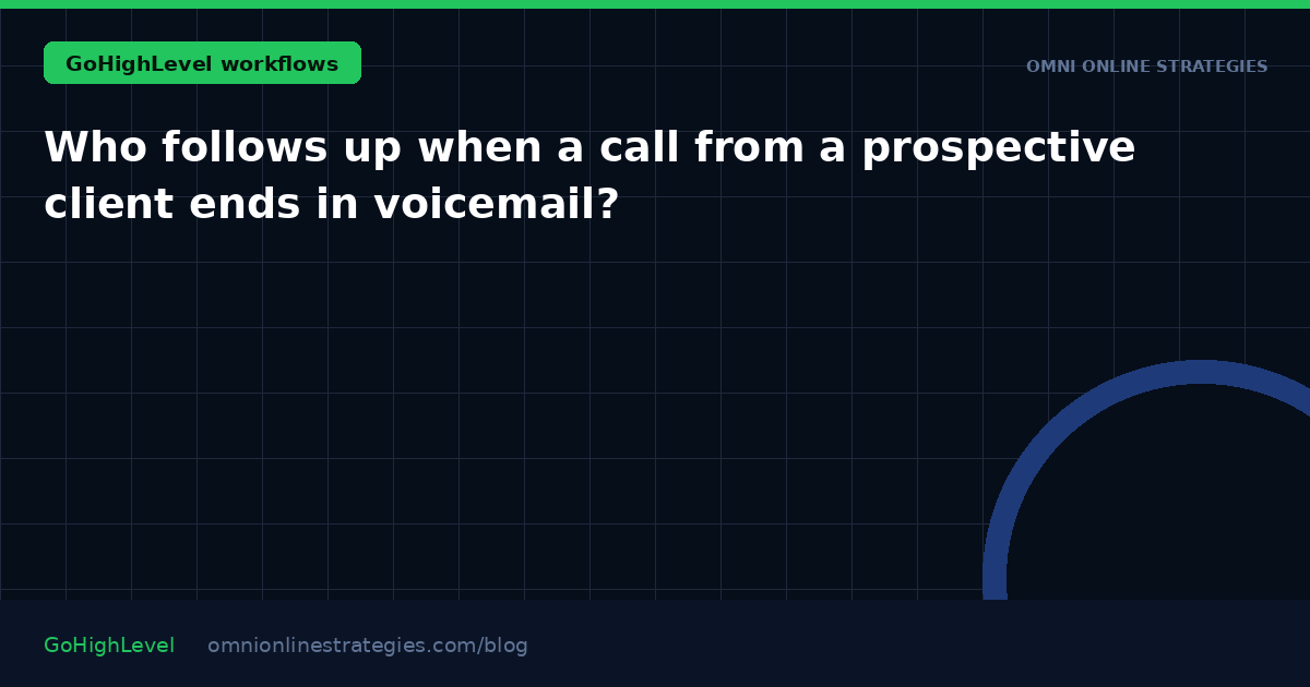 Who follows up when a call from a prospective client ends in voicemail?