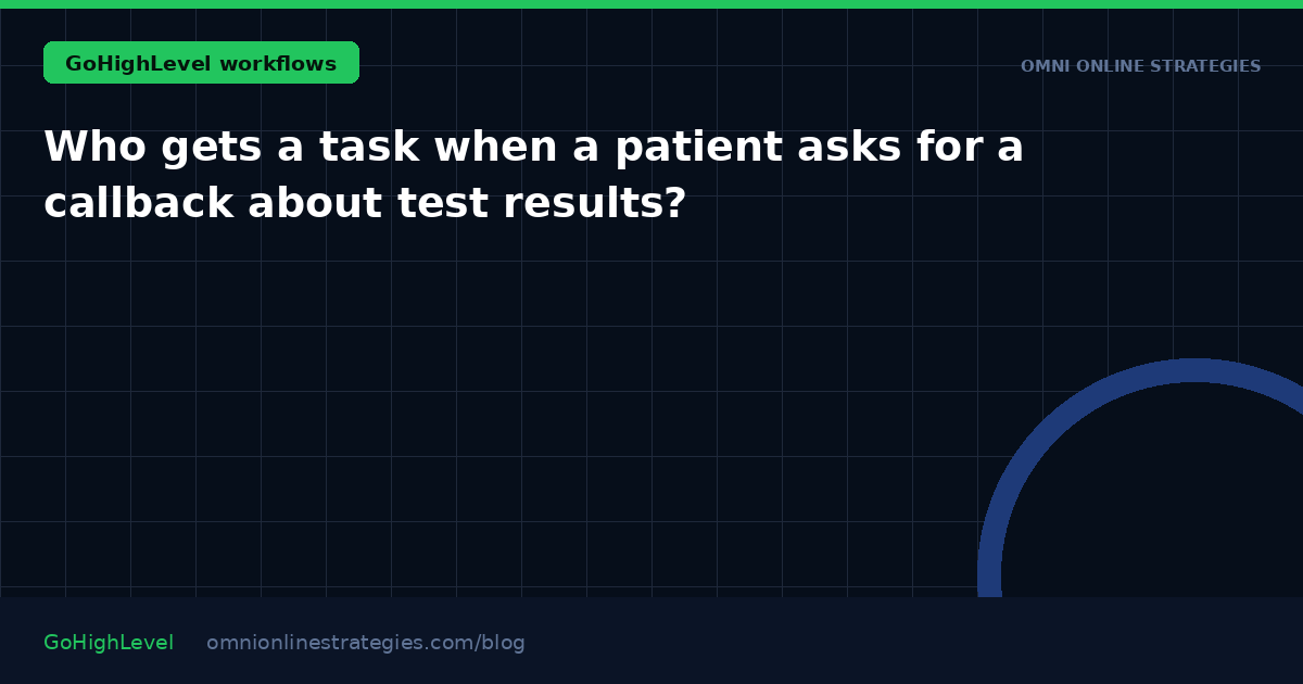 Who gets a task when a patient asks for a callback about test results?