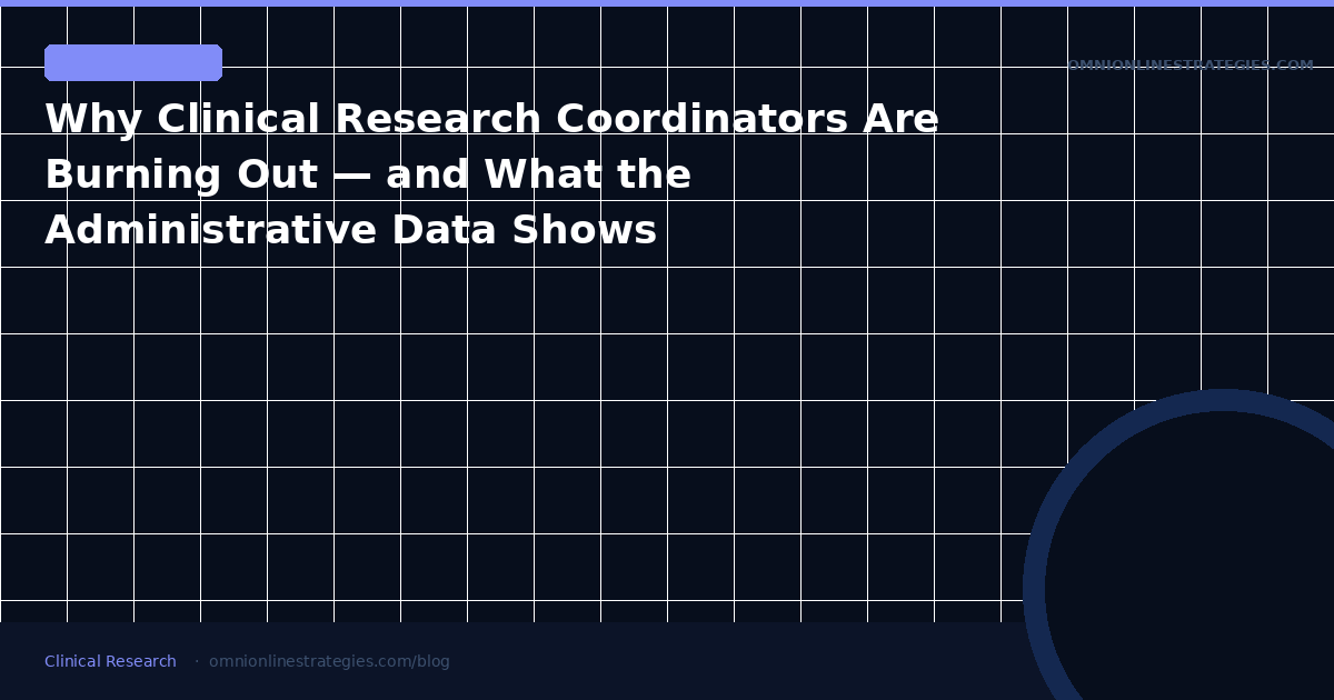 Why Clinical Research Coordinators Are Burning Out — and What the Administrative Data Shows
