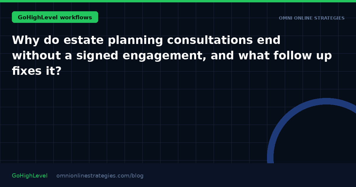 Why do estate planning consultations end without a signed engagement, and what follow up fixes it?