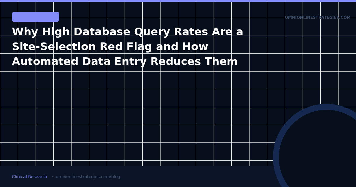 Why High Database Query Rates Are a Site-Selection Red Flag and How Automated Data Entry Reduces Them